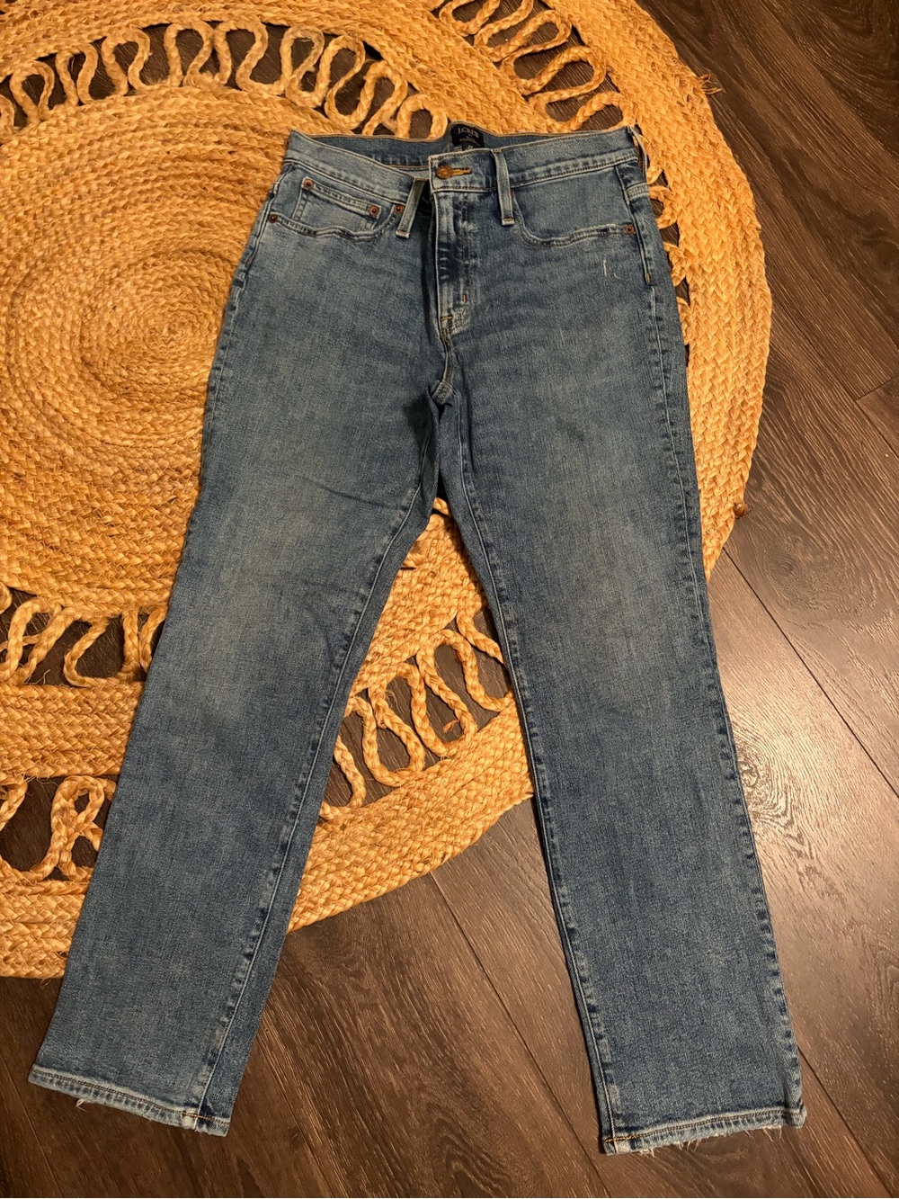 J. Crew High-Rise Straight Leg Blue Denim Jeans